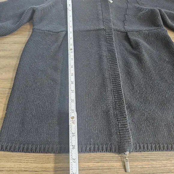 Kenneth Cole New York Sweater/Cardigan Black Long Sleeve Zip-Up Women's small - Picture 6 of 11